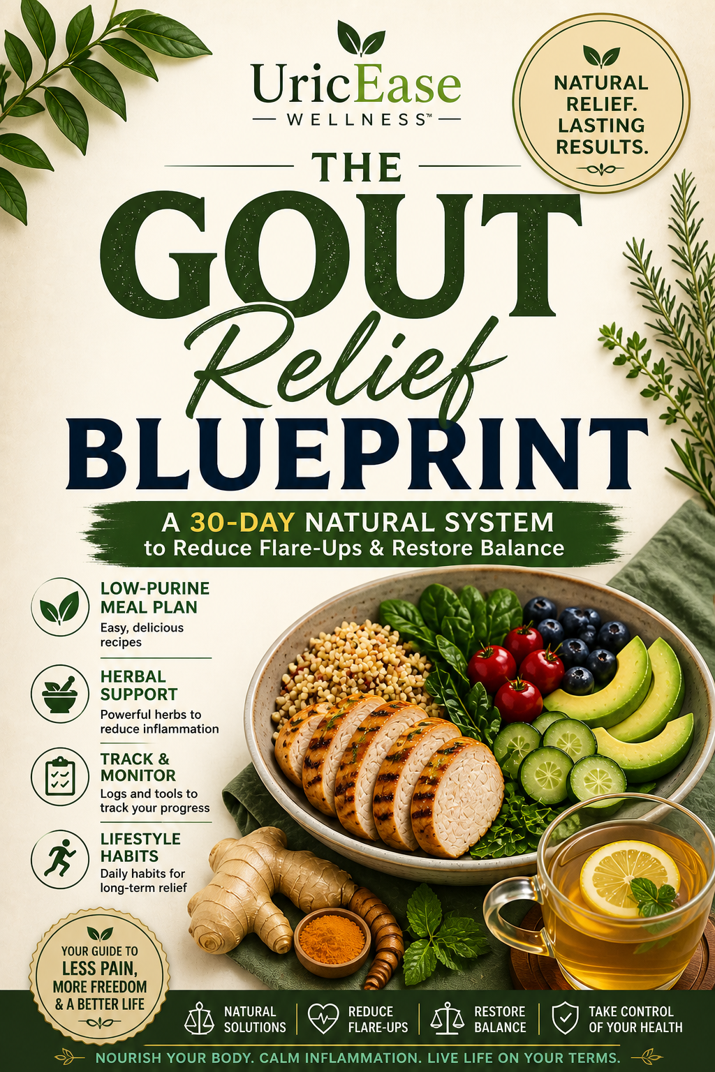 Gout Relief Blueprint | 30-Day Natural System, Low-Purine Meal Plan (Digital Download)