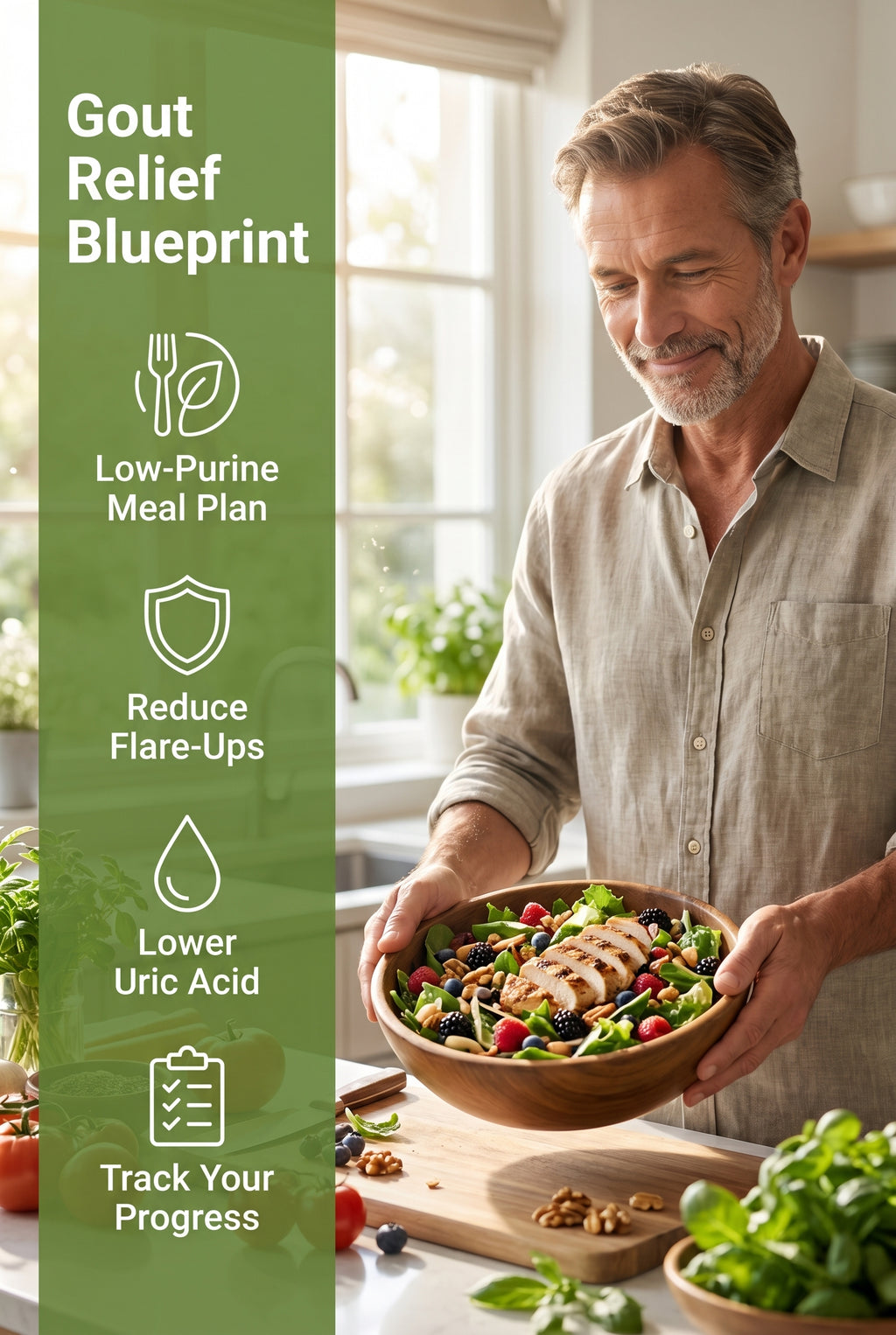 Gout Relief Blueprint | 30-Day Natural System, Low-Purine Meal Plan (Digital Download)
